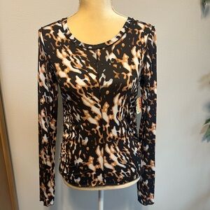 NWT FP Movement Printed Right on Run Long Sleeve Sz S Tortoise Shell Combo